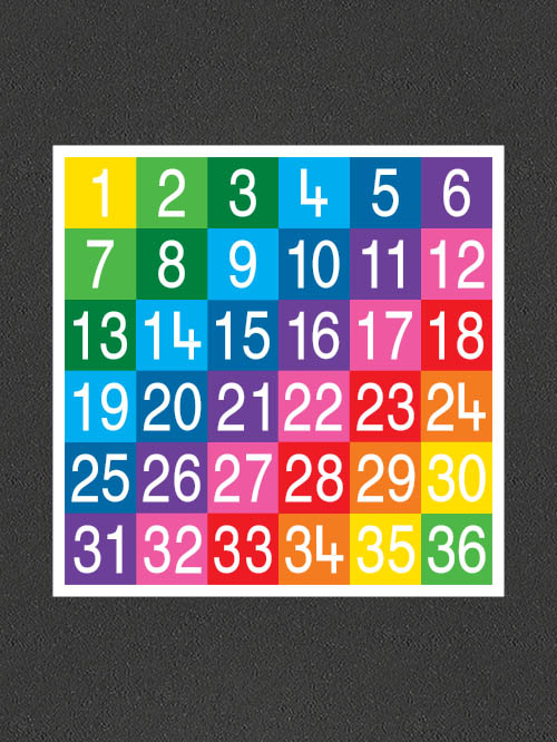 TME008-36SF Number Grid 1-36 Full Solid