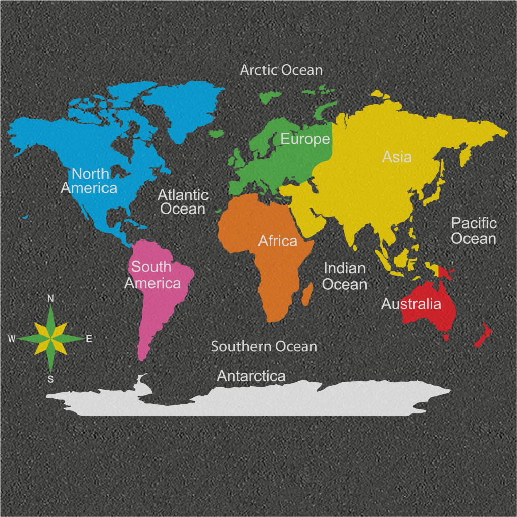 Continents Map Markings By Thermmark