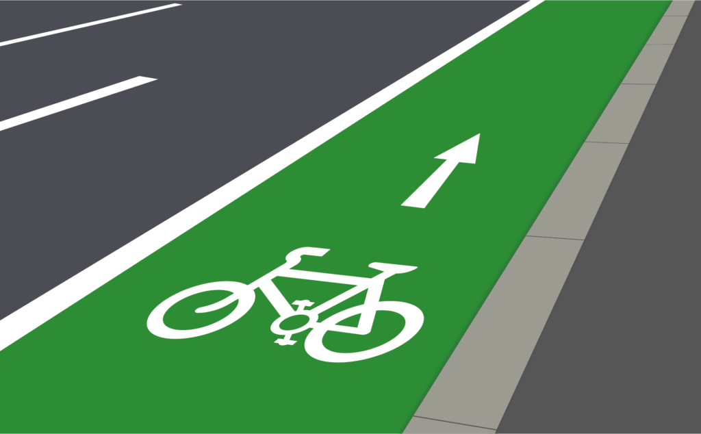 Coloured tarmac cycle lane