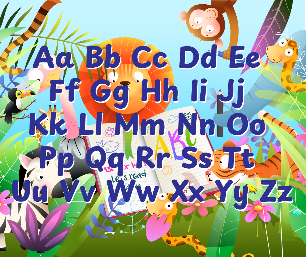 Animal alphabet in lower case and upper case