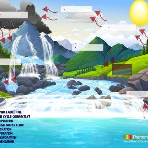 Water cycle labelling wall panel game